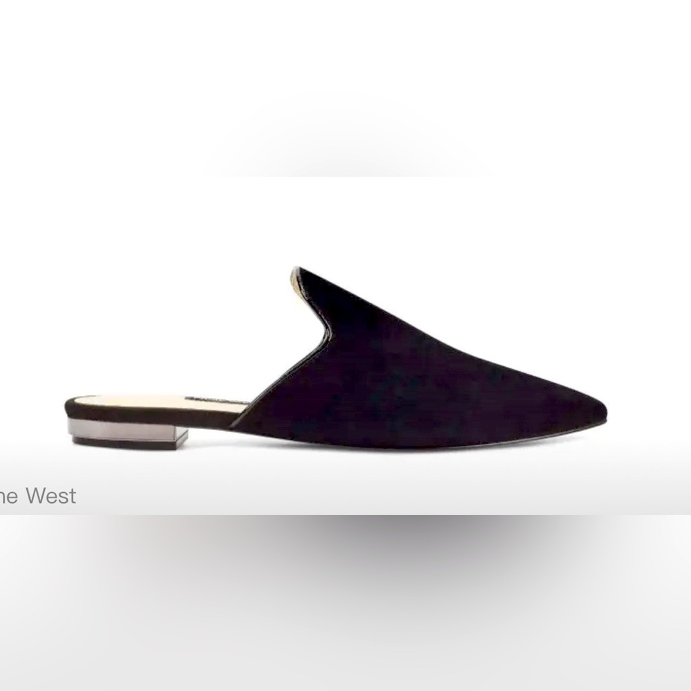 Nine West Foley black suede mule, size 9M Preowned great condition
